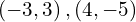 \left(-3,3\right),\left(4,-5\right)