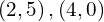 \left(2,5\right),\left(4,0\right)