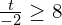 \frac{t}{-2}\ge 8