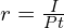  r = \frac{I}{Pt}