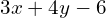 3x+4y-6