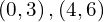 \left(0,3\right),\left(4,6\right)