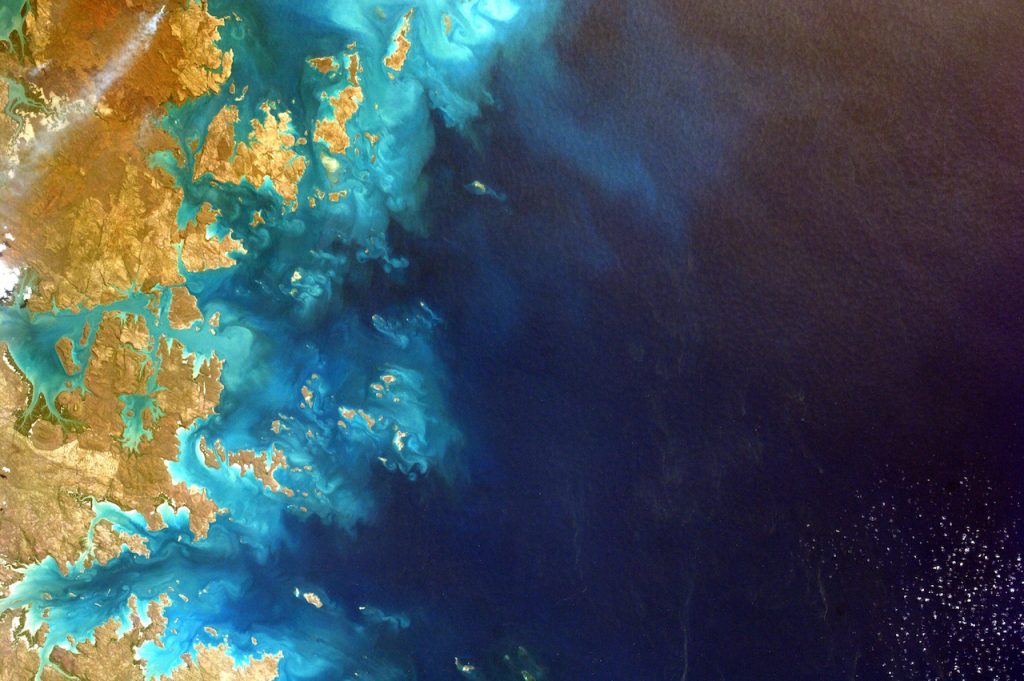 Satellite image of a coastal area