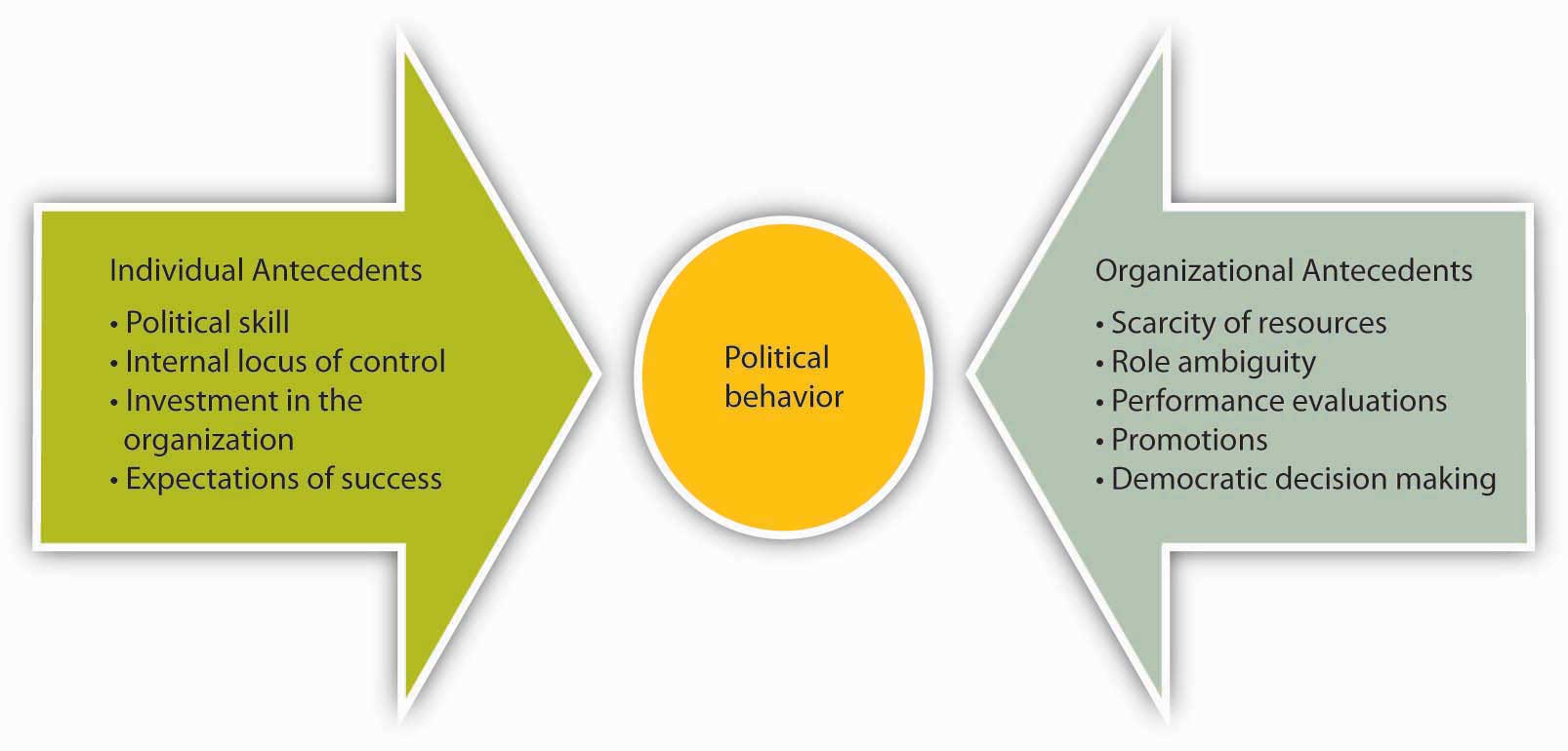 Individual and organizational antecedents can both lead to political behaviour