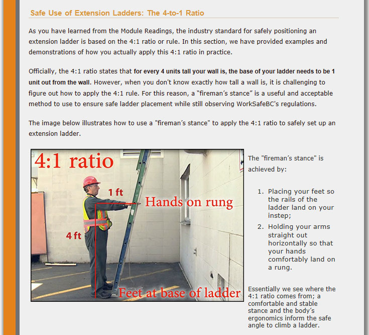 Moira's "Extension Ladders" module: screenshot of second part of Content