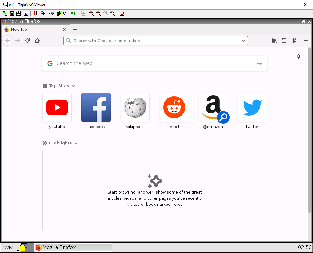 WebTerm Firefox browser