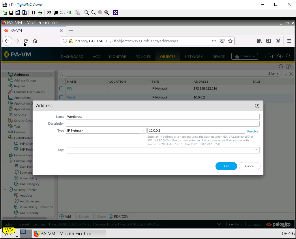 WordPress IP address