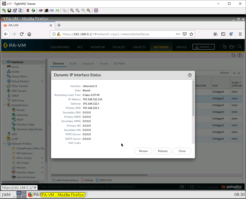 Verify Dynamic-DHCP Client IP address