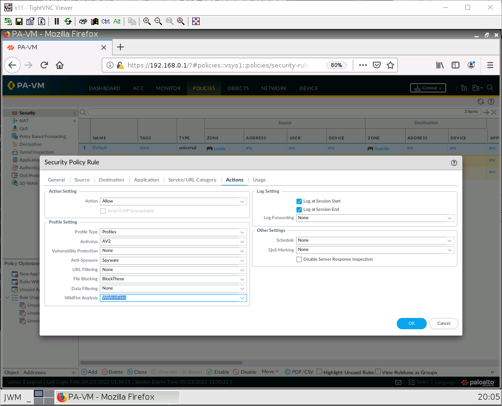 Assigning security profiles