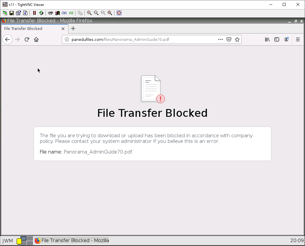 File Transfer Blocked