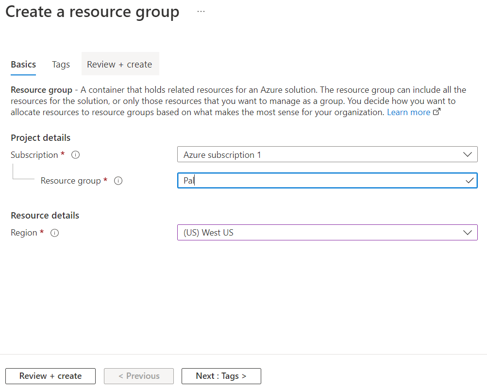Step 2- create a resource group