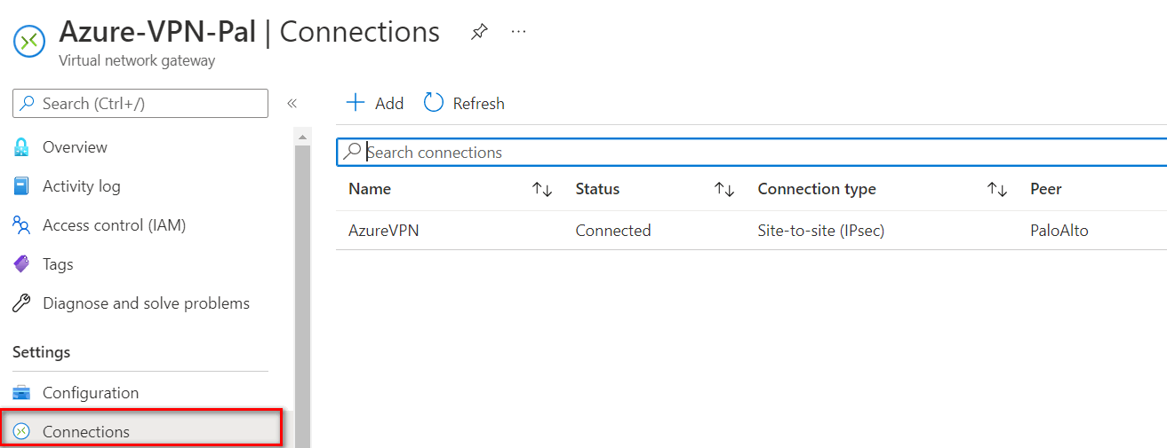 Verify Connections in Azure