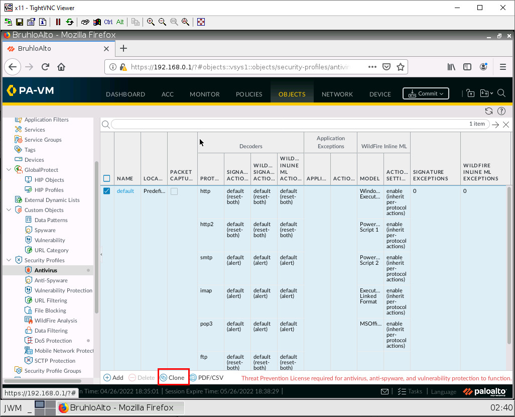 Creating an Antivirus Profile