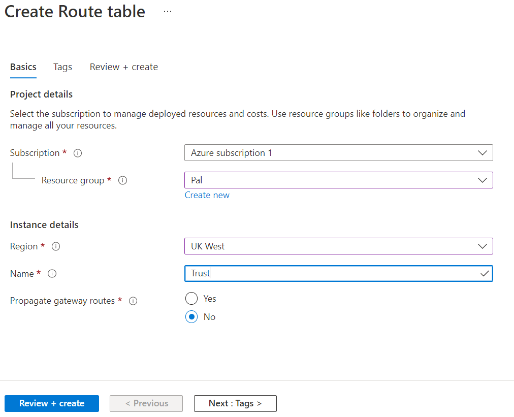 Step2- create a route table