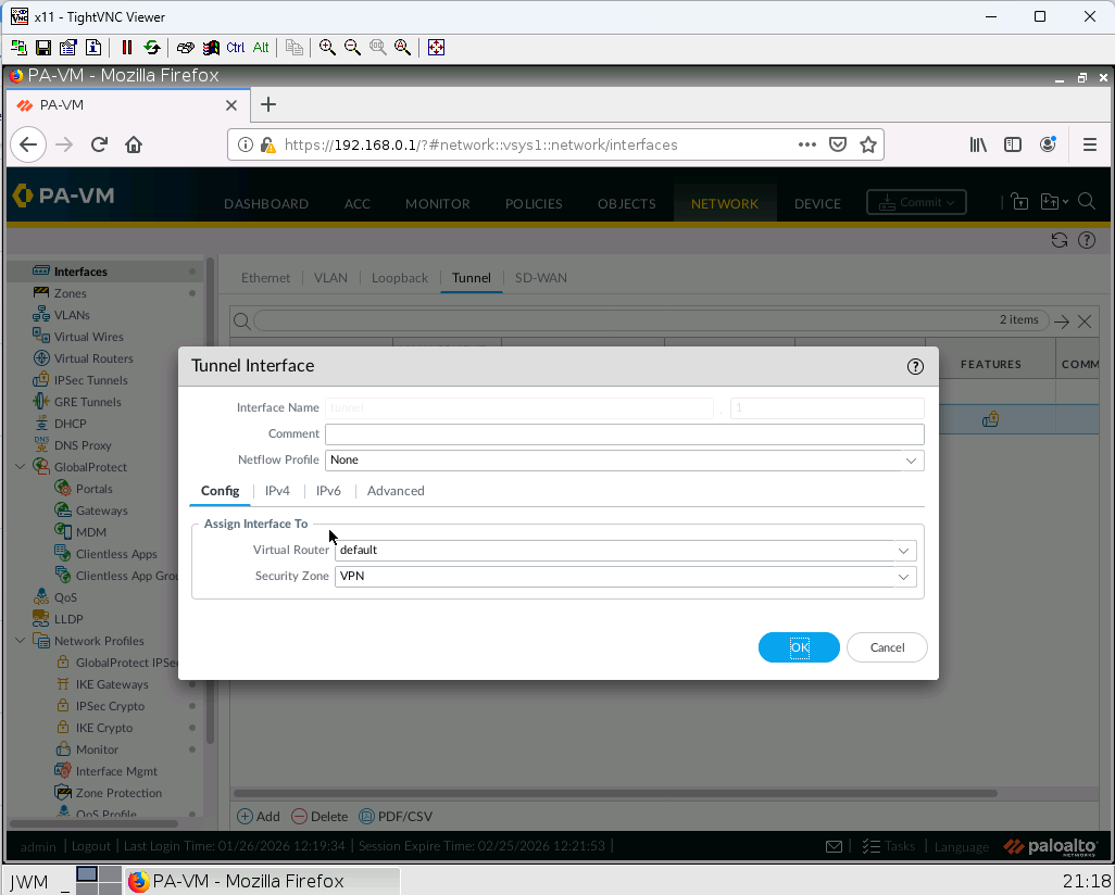 Figure 3.66: create a tunnel