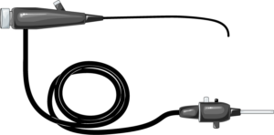 An endoscope is a tool used in endoscopy to examine internal bodily structures. Endoscopes are typically thin, hollow tubes with a light on the end. However, endoscopes can be equipped with a small video camera so that the operator can project the video on a computer screen, for example during surgery.
