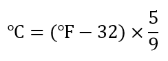 oC = (oF-32) x 5/9