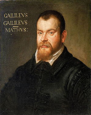 A painting of Galileo Galilei.