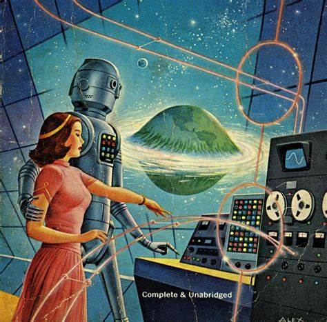 Robot and adult human female couple