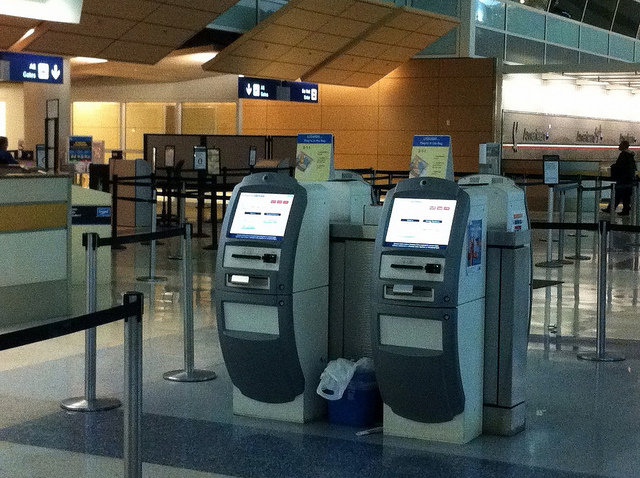 Kiosks, like this one made for American Airlines, contain computers made by other companies such as Dell. Salespeople from Dell worked with the kiosk manufacturer to design in the best computer solution for the job. The kiosk manufacturer’s salespeople then worked with American Airlines to provide the hardware and software solutions.