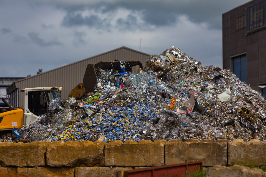 Recycling center pile