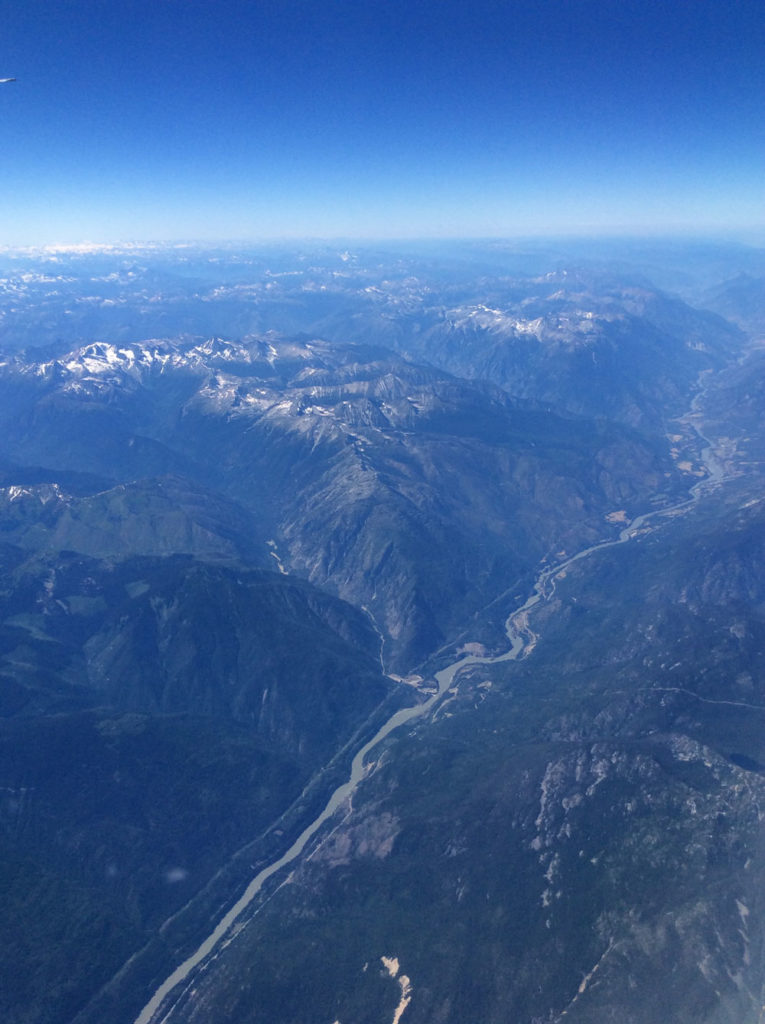 Aerial view of mountains in British Columbia