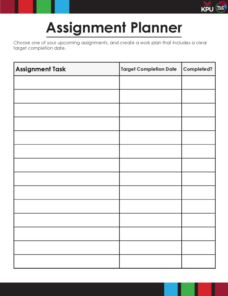 task assignment plan