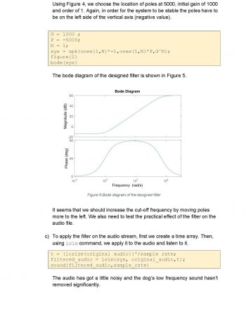 Solution – Filtering voice signal – Physical System Modelling Using MATLAB