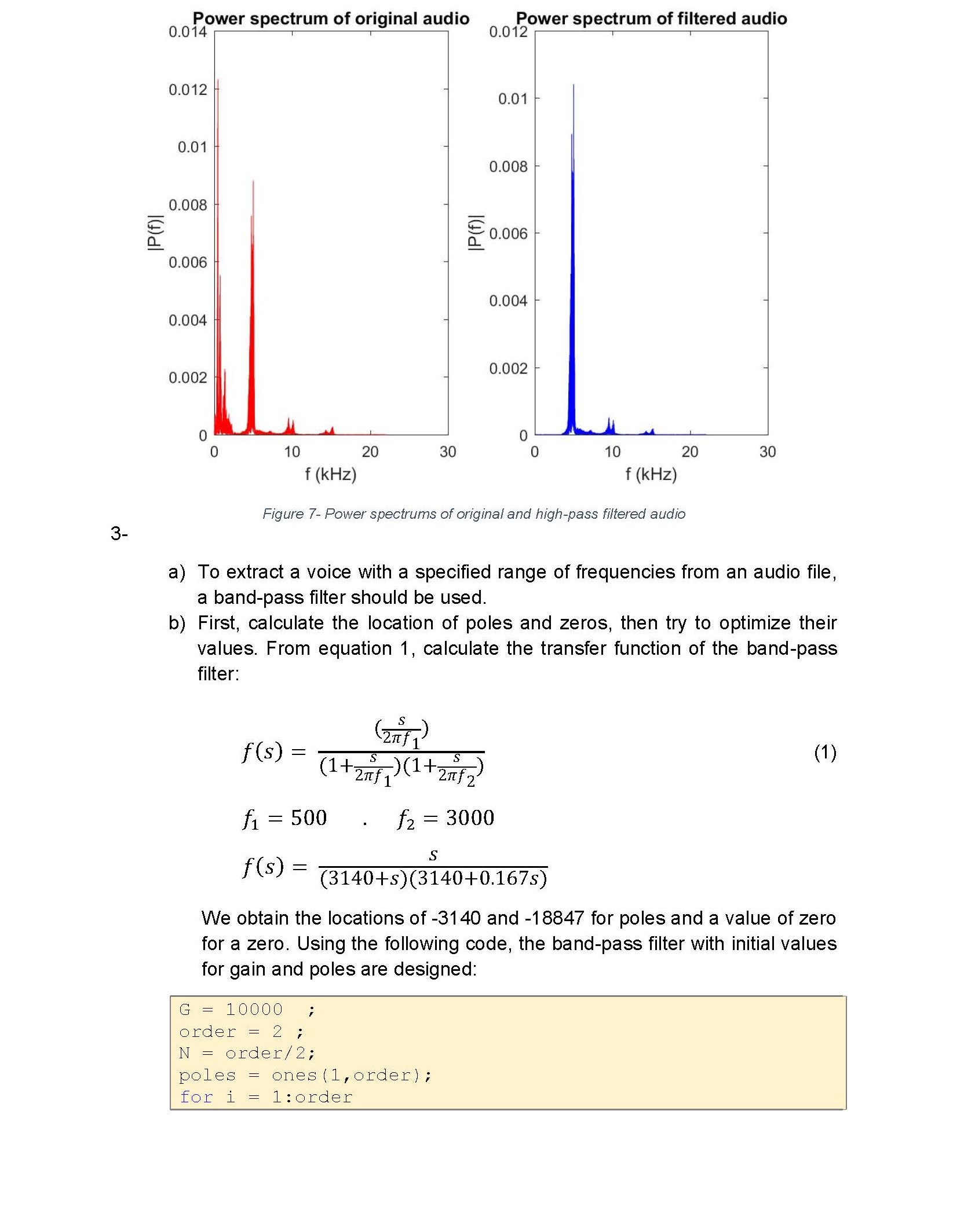Solution – Filtering voice signal – Physical System Modelling Using MATLAB