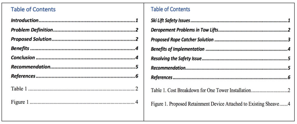 word 2016 table of contents numbering chapter