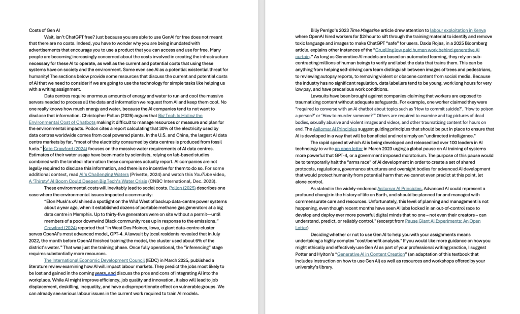 two pages of dense text with no headings or lists to break up the wall of text.