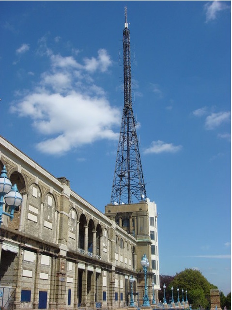 BBC television studio and radio transmitter, Alexandra Palace, London Image: © Copyright Oxyman and licensed for reuse under this Creative Commons Licence