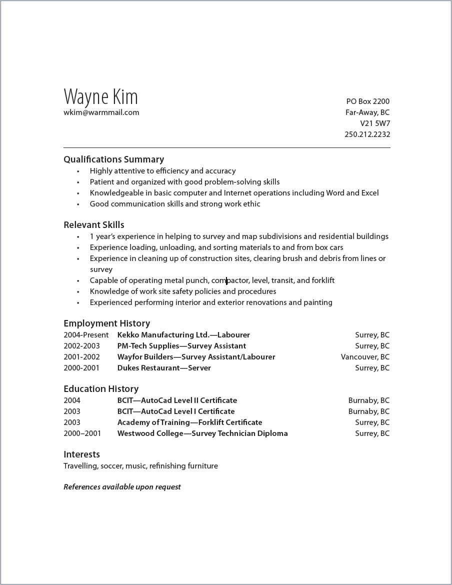 sample skills based resume