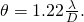 \theta =1\text{.}\text{22}\frac{\lambda }{D}.