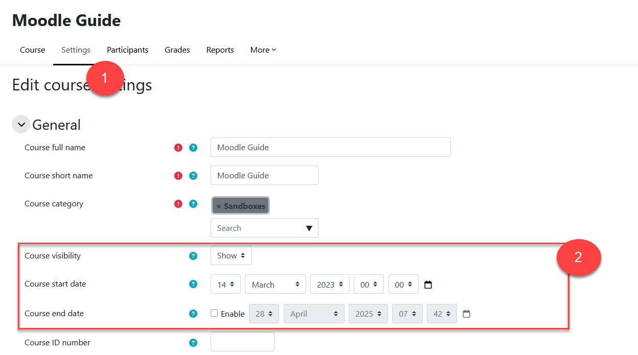 Course-Settings