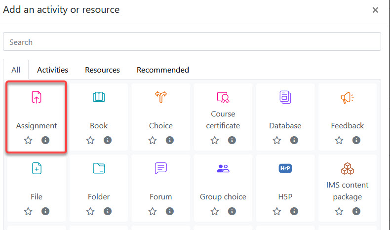 Select Assignment Tool
