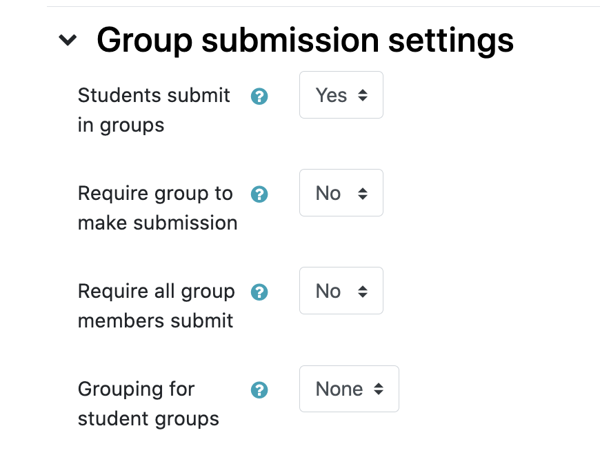group submission settings