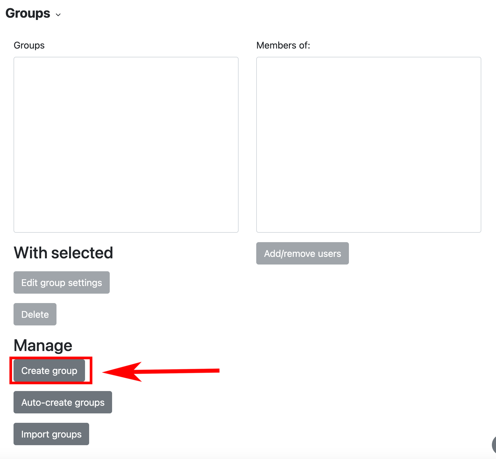 create groups manually