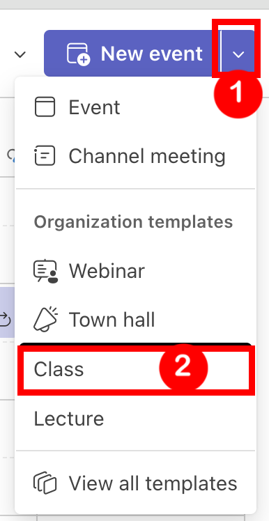 new event class meeting