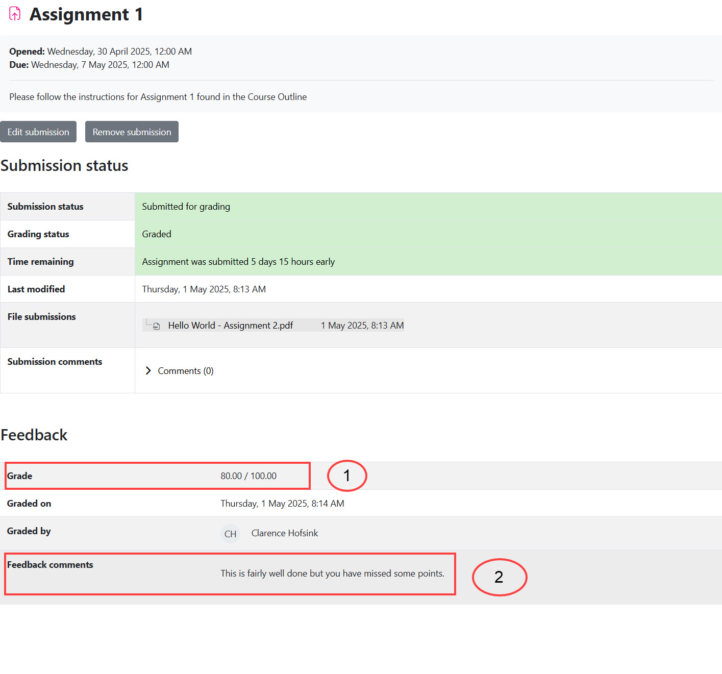 Graded Assignments