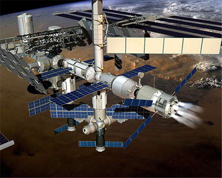 An image of the international space station is shown.