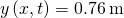 y\left(x,t\right)=0.76\phantom{\rule{0.2em}{0ex}}\text{m}