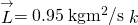 \stackrel{\to }{L}=0.95\phantom{\rule{0.2em}{0ex}}\text{kg}·{\text{m}}^{2}\text{/}\text{s}\stackrel{^}{k}