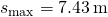 {s}_{\text{max}}=7.43\phantom{\rule{0.2em}{0ex}}\text{μm}