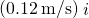 \text{−}\left(0.12\phantom{\rule{0.2em}{0ex}}\text{m/s}\right)\stackrel{^}{i}