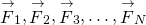 {\stackrel{\to }{F}}_{1},{\stackrel{\to }{F}}_{2},{\stackrel{\to }{F}}_{3},\dots ,{\stackrel{\to }{F}}_{N}