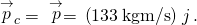 \text{Δ}{\stackrel{\to }{p}}_{c}=\text{−}\text{Δ}\stackrel{\to }{p}=\text{−}\left(133\phantom{\rule{0.2em}{0ex}}\text{kg}·\text{m/s}\right)\stackrel{^}{j}.