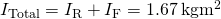 {I}_{\text{Total}}={I}_{\text{R}}+{I}_{\text{F}}=1.67\phantom{\rule{0.2em}{0ex}}\text{kg}·{\text{m}}^{2}