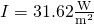 I=31.62\frac{\text{μW}}{{\text{m}}^{2}}