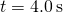 t=4.0\phantom{\rule{0.2em}{0ex}}\text{s}